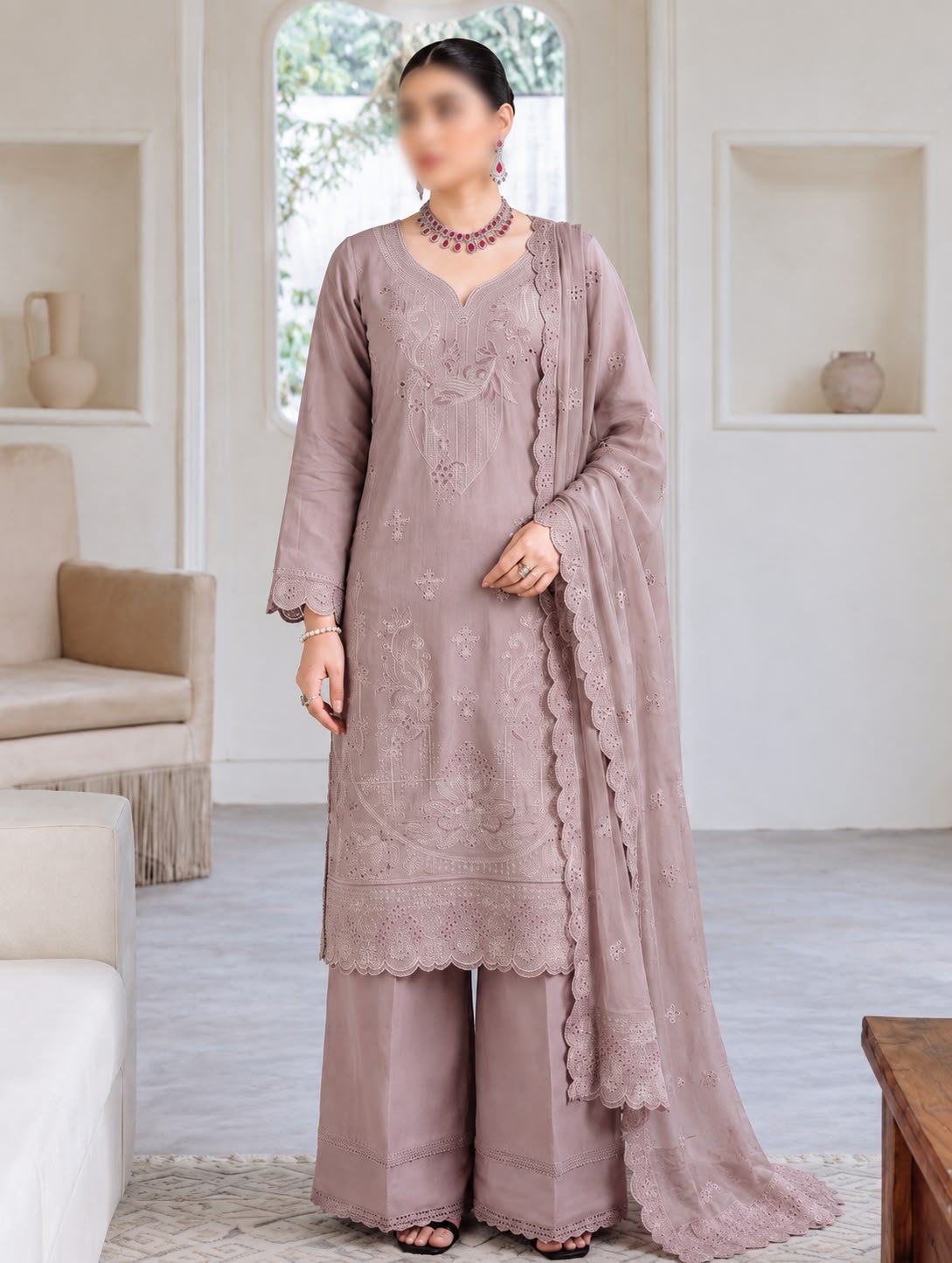 Embroided Viscose Suits